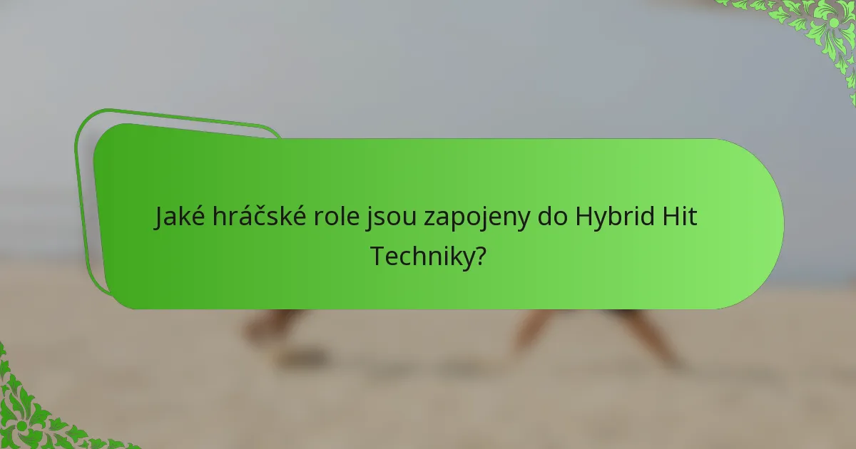 Jaké hráčské role jsou zapojeny do Hybrid Hit Techniky?