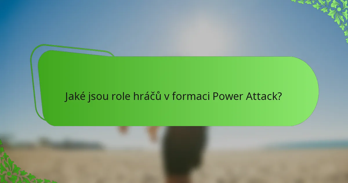 Jaké jsou role hráčů v formaci Power Attack?