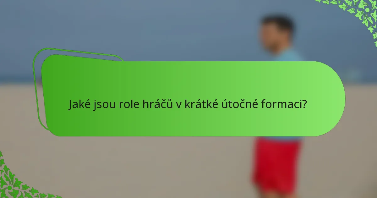 Jaké jsou role hráčů v krátké útočné formaci?
